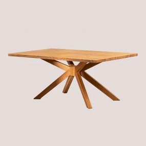 Rectangular Dining Table 190x100 Cm In Jal Wood Castanho Roble - Sklum