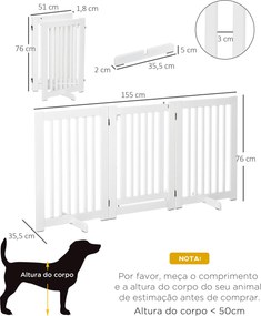 PawHut Barreira para Cães de Madeira Barreira para Animais de Estimaçã