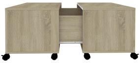 Mesa de centro 75x75x38 cm contraplacado carvalho sonoma
