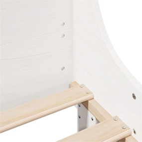 Cama sem colchão 150x200 cm madeira de pinho maciça branco