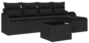 Conjunto de Sofá de Jardim vidaXL com Almofadas Beja Vime Sintético