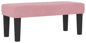 Cama Box Spring com Colchão e Banco Rosa 90x200 cm Veludo