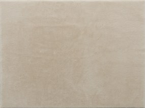 Tapete para Sala de Estar 120x160 cm Tapete Lavável à Máquina Pelo Longo Macio Estilo Moderno Creme