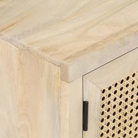 Móvel de TV 120x30x40 cm mangueira maciça e palhinha natural