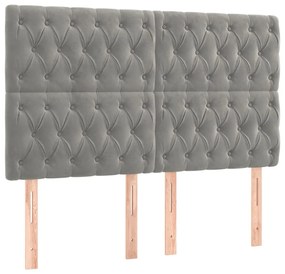 Estrutura de cama sem colchão 140x200 cm veludo cinzento-claro