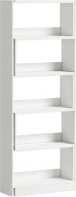HOMCOM Estante Expansível 5 Níveis Estante para Livros Giratória 350° Largura Ajustável Convertível em L 111,5x23,8x163,7 cm Branco | Aosom Portugal
