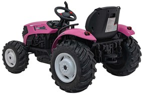 Trator elétrico para Crianças 24V GROW 1804 Rodas de EVA, Assento de couro Rosa