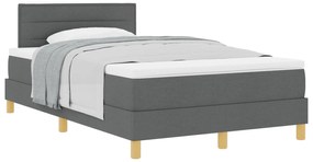 Cama Box Spring com Colchão Cinza Escuro 120x190 cm Tecido