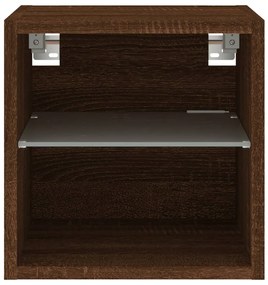 Móveis de parede para TV com luzes LED 2 pcs carvalho castanho