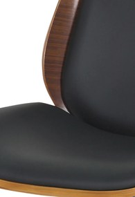 Cadeira de Escritório Mitch Chrome Preto e nogueira