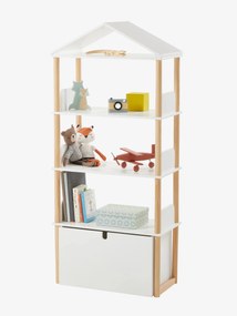 Agora -15% | Estante biblioteca "casa" LINHA WOODY branco claro liso