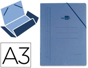 Pasta de Elásticos Din A3 com Abas Azul