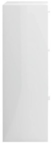 Armário de arrumação derivados de madeira branco brilhante