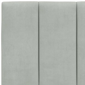 Estrutura de cama c/ luzes LED 200x200 cm veludo cinzento-claro