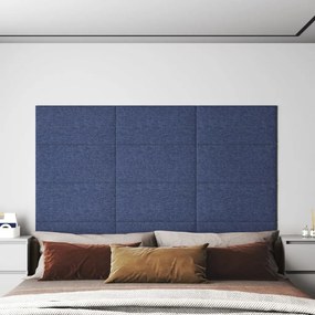 Painel de parede 12 pcs 60x30 cm tecido 2,16 m² azul