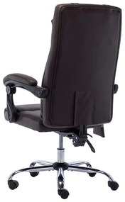 Cadeira escritório c/ função massagem couro artificial castanho