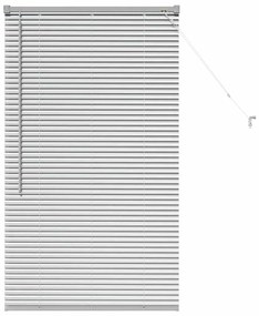 Persiana de Janela com cortinas Manual Prata 80 x 130 cm Alumínio