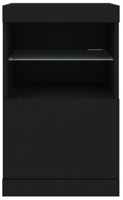 Aparador com luzes LED 41x37x67 cm preto