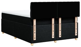 Cama com molas/colchão 140x190 cm tecido preto