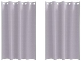 Cortinas 2 pcs Cinza Metálico 175 x 140 cm Poliéster