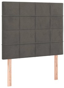 Estrutura de cama sem colchão 100x200 cm veludo cinzento-escuro