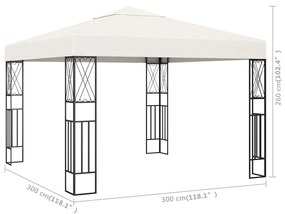 Gazebo 3x3 m tecido creme