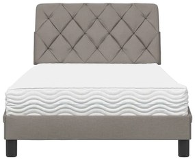 Cama com colchão 100x200 cm tecido cinzento-acastanhado