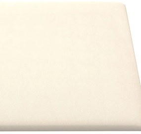Painel de parede 12 pcs 90x15 cm veludo 1,62 m² cor creme