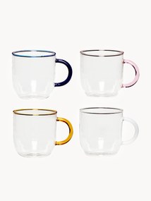 Mouth-Blown Glass Mugs Kiosk, Set of 4