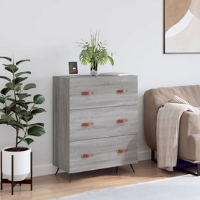 vidaXL Cómoda 69,5x34x90 cm derivados de madeira cinzento sonoma
