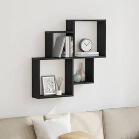 Armário de Parede vidaXL Carvalho Preto 80x15x78,5 cm Madeira Revestida
