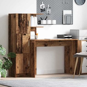 vidaXL Mesa com Armazenamento 2 pcs Madeira Antiga 102 x 50 x 124 cm
