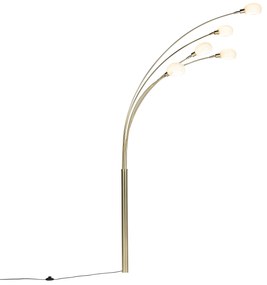 Arco dourado com vidro branco 5 luzes - Sixties Marmo