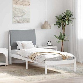 vidaXL Estrutura da cama Branco e cinza claro 80 x 200 cm