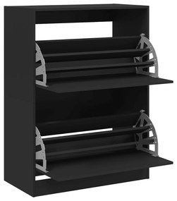 Sapateira c/ 2 gavetas articuladas 80x42x108 cm preto