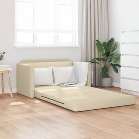 Sofá-Cama 2 em 1 Creme 124x71x78 cm Tecido