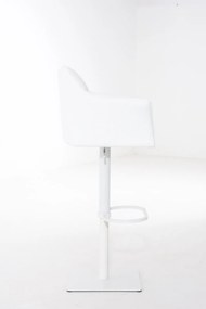 Banco de bar Damaso em couro sintético e com estrutura branca 64 x 88-113 x 45 cm Branco