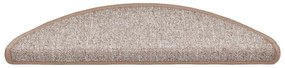 Tapetes de escada 20 pcs 56x17x3 cm castanho-claro