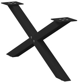 Pés para mesa de centro em formato de X, 2 peças, preto, 70x(30-31) cm