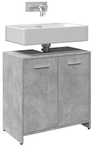 vidaXL Móvel p/ lavatório 60x33x60cm derivados madeira concreto cinza