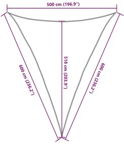 Para-sol estilo vela 160 g/m² 5x6x6 m PEAD cinza-acastanhado