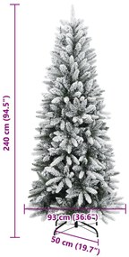 Árvore Natal artificial c/ 300 luzes LED e flocos de neve 240cm