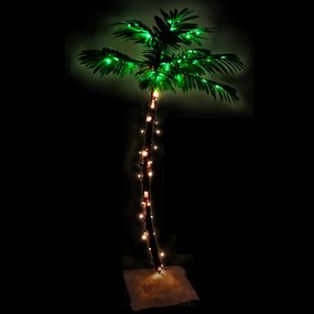Palmeira c/ 72 luzes LED 120 cm branco quente