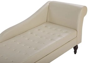 Chaise-longue à direita com arrumação em pele sintética creme PESSAC II Beliani