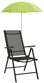 vidaXL Guarda-sóis para cadeira de campismo 2 pcs 105 cm verde