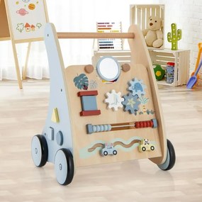 Piano eletrônico infantil de 37 teclas com pernas removíveis e banquinho - Azul