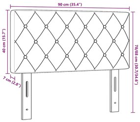 Cabeceira LED com Botão de Cristal, Almofadada Azul Escuro, 90 cm em V