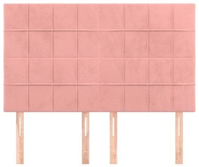 Cabeceira de cama 4 pcs veludo 72x5x78/88 cm rosa
