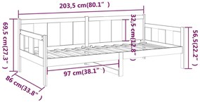 Sofá-cama 80x200 cm madeira de pinho maciça castanho-mel