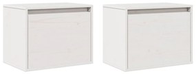 Armários de parede 2 pcs 45x30x35 cm pinho maciço branco